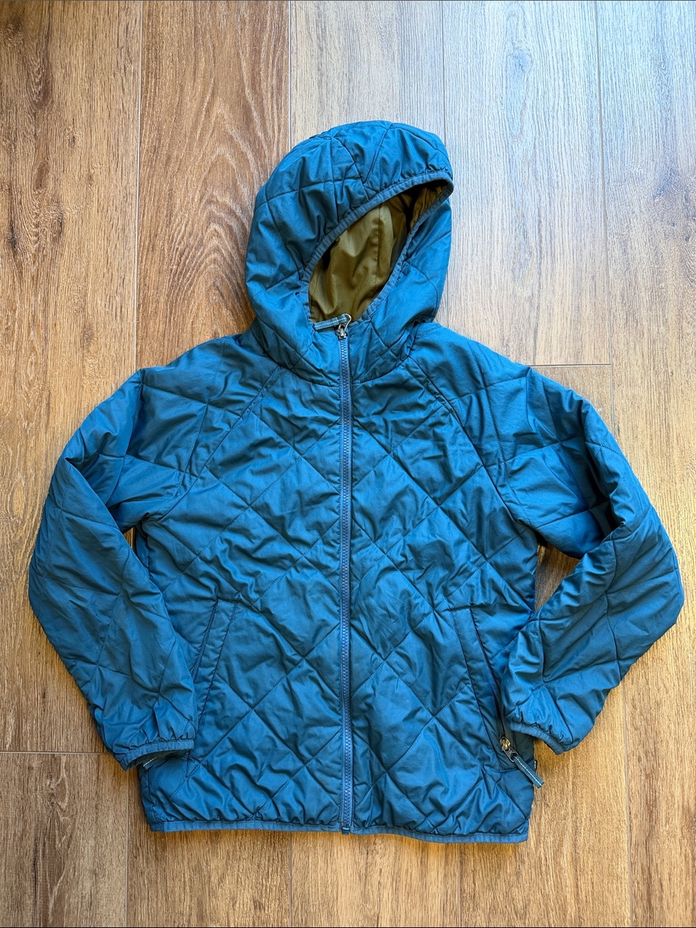 REI Teal Quilted Hooded Puffer Jacket